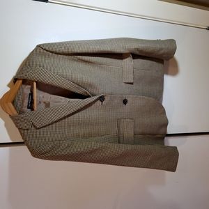 Ladies Brooks Brothers Tan Houndstooth Wool-blend Blazer, 14